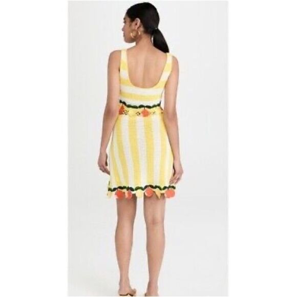 STAUD Vivia Crochet Citrus Mini Dress NWT - Picture 4 of 11